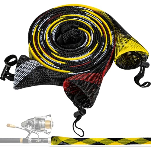 RAINFLOW 3PCS Fishing Rod Sleeves Rod Socks for Fishing...