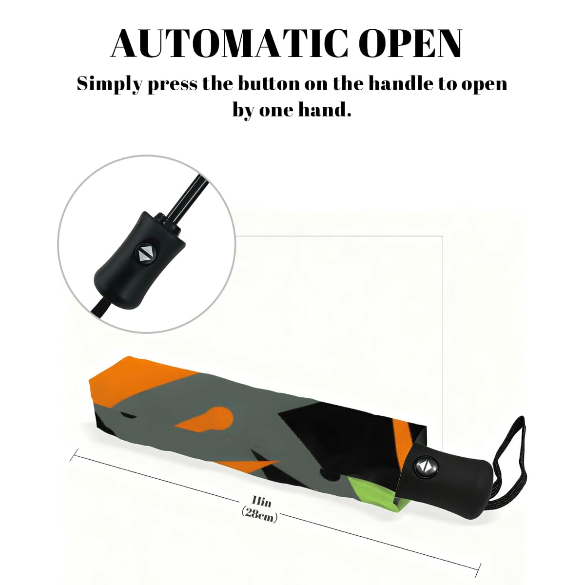 Ombrello pieghevole con motivo geometrico astratto colorato ombrello da viaggio compatto antivento impermeabile con protezione UV rivestimento nero leggero 8 coste portatile per pioggia sole