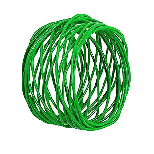 Image of SKAVIJ Handmade Twisted Wire Mesh Napkin Rings Holders Decor Dinner Party Wedding Thanksgiving Christmas Gathering (Green 12pcs)