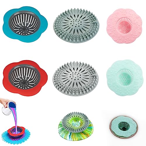 Orssmigs 6 Stück Acrylic Pouring Zubehör Silikon Acryl Gießen Sie Siebe Acryl Ausgießsieb Blumensiebe Flow für DIY Farbe, Dusche, Badewanne