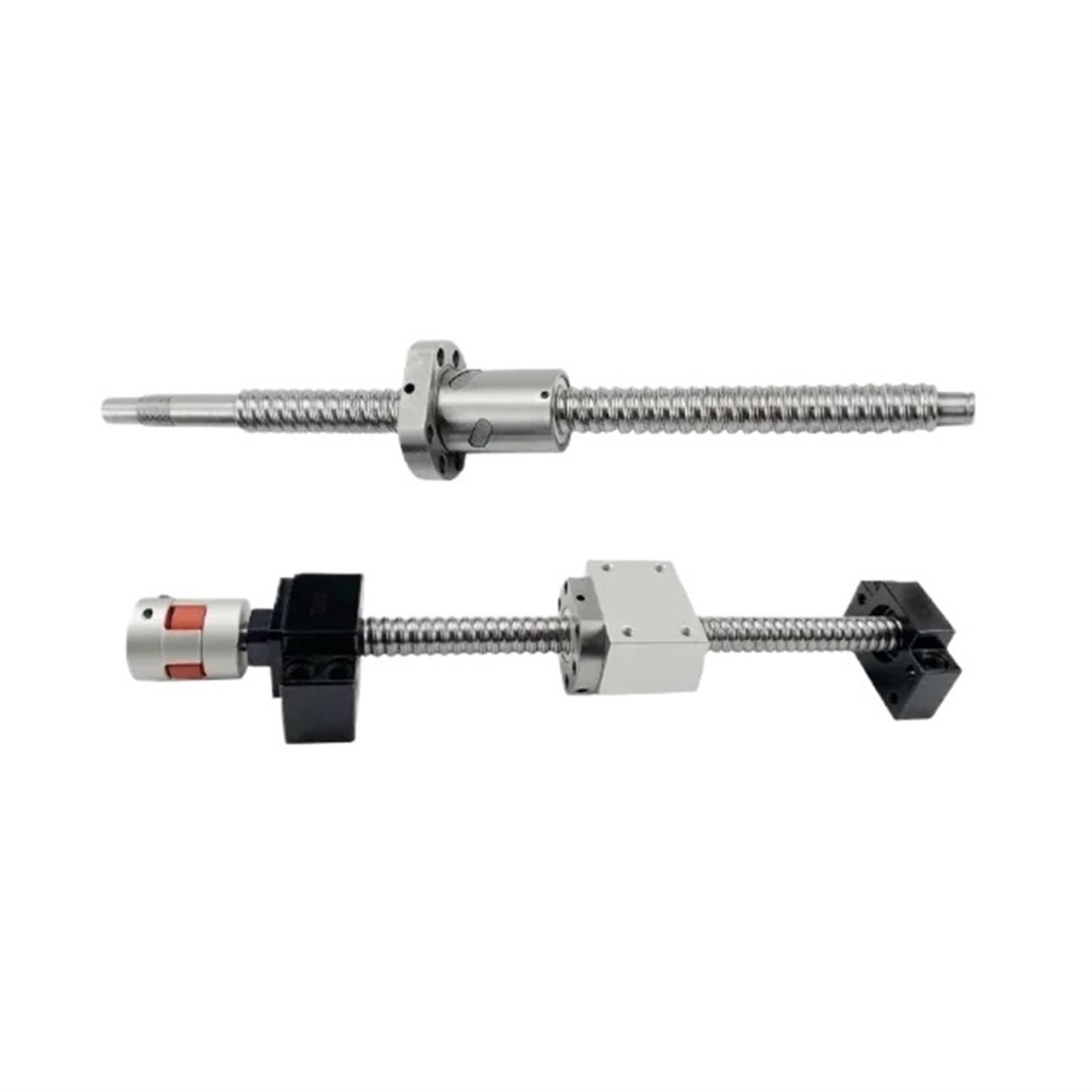 Metal Ball Screw nut end Processing Ball Screw Set 300-1000mm SFU2510 C7 End Machined BKBF20 End Support Coupling Accessories(350mm)