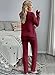 Luvamia Two Piece Lounge Outfits - Fashion Tops & Pants for Plus Size Women - Comfy Ruby Wine XXL / 20-22