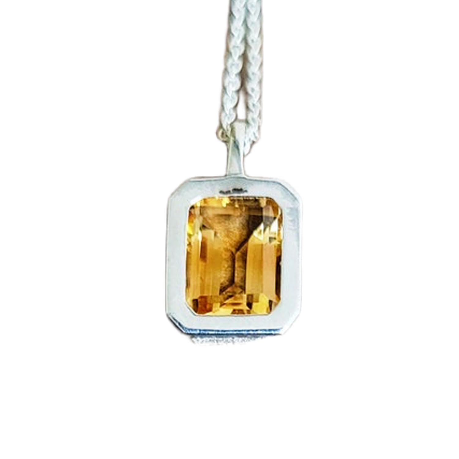 Pendentif citrine bonheur et succès avec chaîne en argent - 5