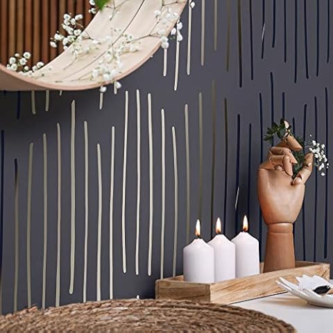 STENCILIT® Ink Lines Wall Stencil for Painting - XL Stencil 39.4 x 24 in, Geometric Wall Stencils for Painting Large Patterns, Modern Large Wall Stencils Cover