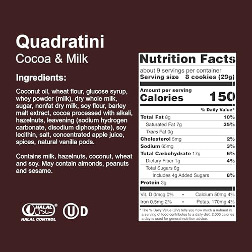 Image of Loacker Quadratini Cocoa & Milk Wafer Cookies, 30% Less Sugar, 6-Pack