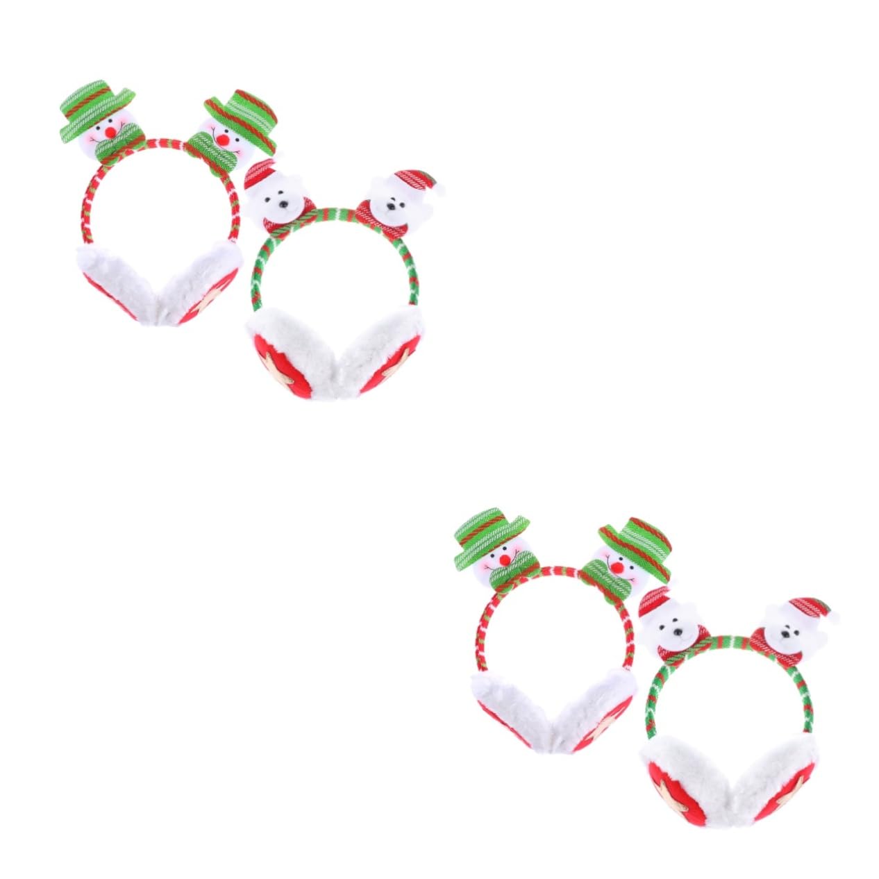 GALPADA 4 Piezas sombreros de navidad accesorios para el cabello de navidad boppers de cabeza de navidad christmas christmas presents orejeras navideñas tocado de navidad
