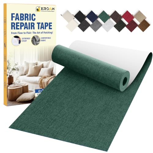 Xroam Self Adhesive Linen Fabric Repair Tape Kit, 4"x79" Upholstery Tape