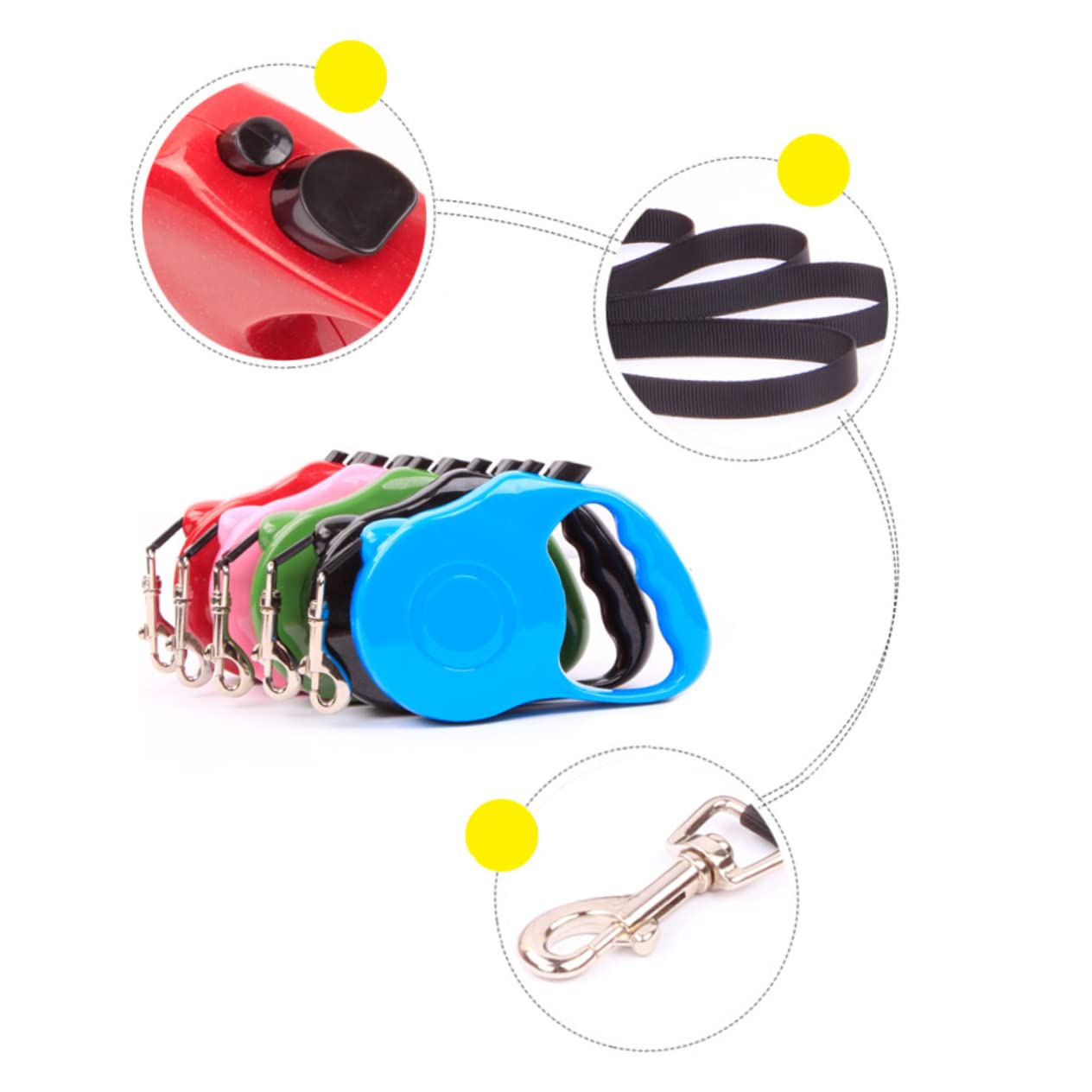 CIYODO Dog Leash Retractable Dog Leash Pet Walking Leads 3m Traction Belt Extendable for Training