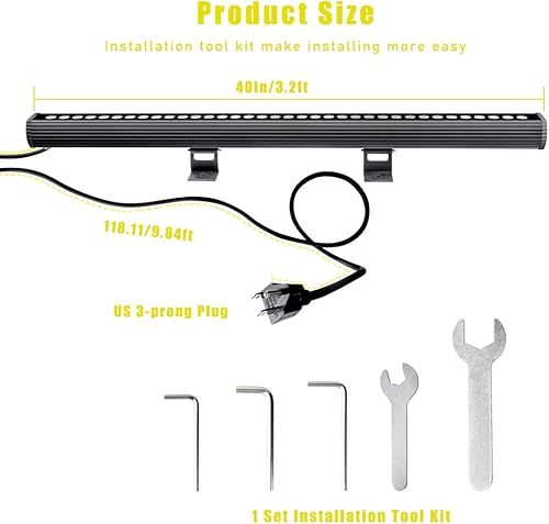 Miniatura 6 de Luces de arandela de pared mejoradas, 36 W, 5000 K, luz blanca diurna, 120 V, barra de luz LED lineal de 3.2 pies40 pulgadas, luz de escenario