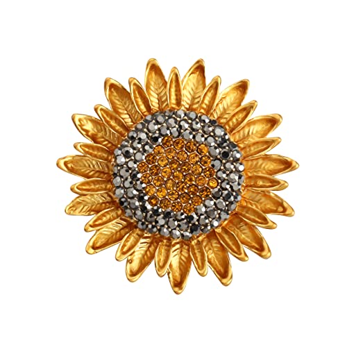 FEELMEM Keep Your Face Always Towards The Sunshine Sunflower Brooch Pin Encouragement Gift Long Distance Friendship Jewelry2