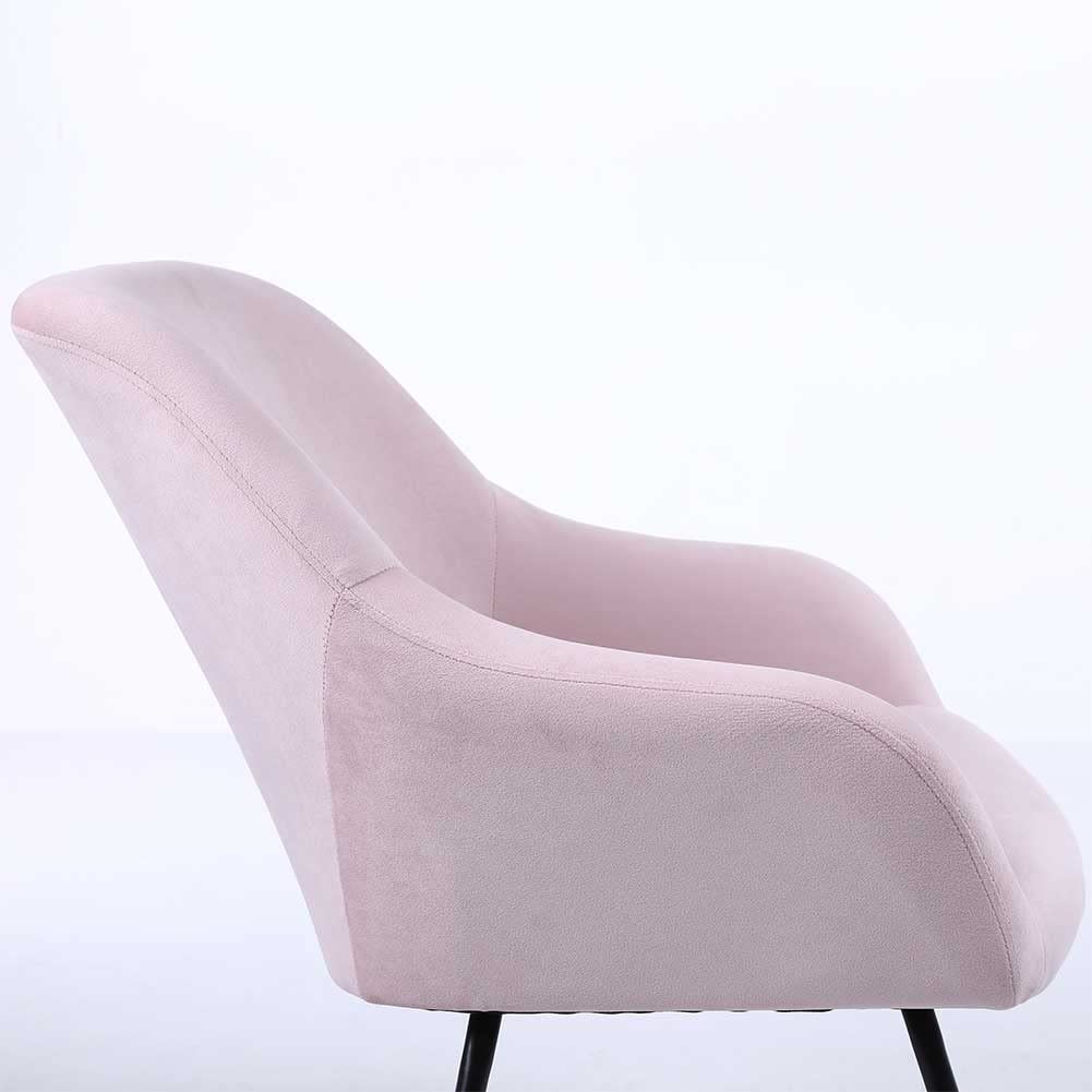 BAKAJI Poltrona Sedia a Dondolo Relax Casa Rivestimento in Tessuto Struttura Legno Imbottita Piedi in Metallo Base Dondonlante Legno Dimensione 60 x 78 x 78 cm Design Moderno Scandinavo (Rosa)