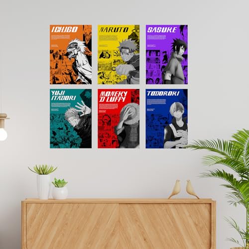 Image of CodersParadise Paper Pack Of 6 - Anime Wall Posters 8X12 Inch (A4 Size) Included Glue Dots Wall Decor Posters Wall Art