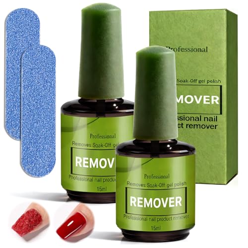 Removedor Esmalte Semipermanente,2x Quitaesmalte De Gel 15ml,Elimina Esmalte Semipermanente En 3-5 Minutos,Sin Remojo,RáPido Y FáCil,Seguro Y Efectivo,Para UñAs De Gel