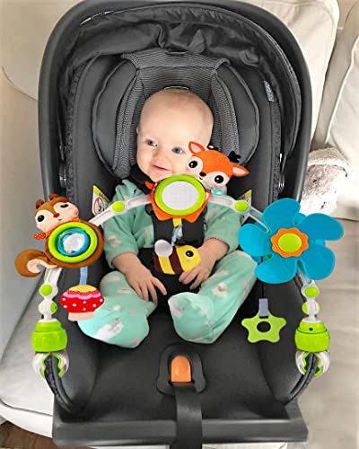 Baby Stroller Arch Mobile, Adjustable Musical Arch Toys With Universal Clamps, Versatile Activity Toy Bar For Baby Bouncer Infant Stroller Mobile For Bassinet Swing Rocker Car Seat - Orange #TOP3