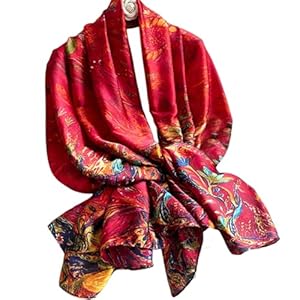 Fashion Scarves 100% Satin Silk Scarf Long Lightweight Sunscreen Shawls Wraps for Women Hair Scarves