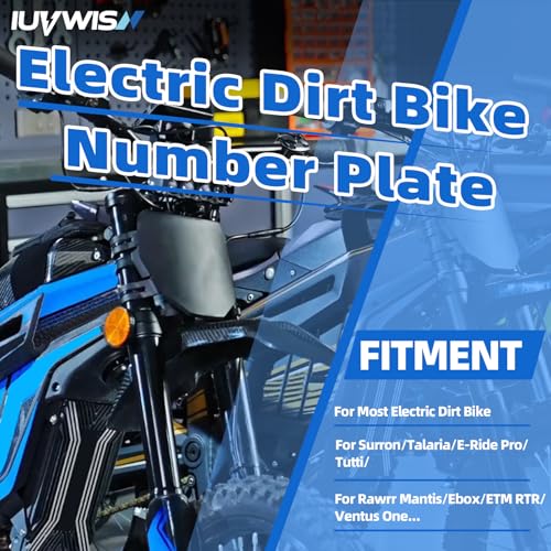Image of Electric Dirt Bike Number Plate for Surron Tutti Soleil 01 Yozma IN10 TST R002 R002S MX650 Talaria MX3 /R MX4 MX5 XXX eRide Pro SR S SS 2.0 3.0 Rawrr Mantis Ebox ETM RTR Front License Black
