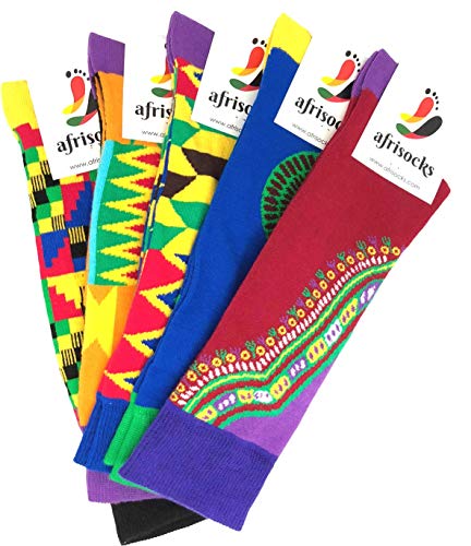 5-pair set Kente, Ankara, African Wax Print socks4
