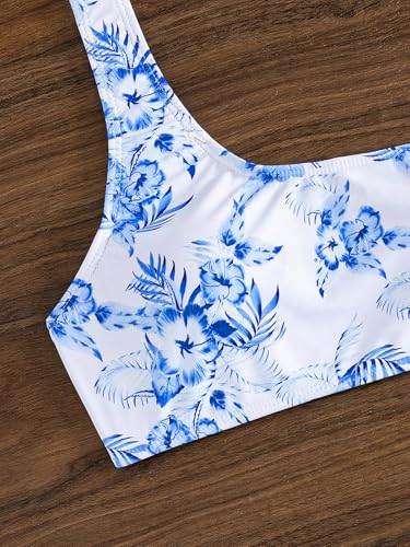 Image of YIMISAN Women's Ribbed Bikini Sets One Shoulder Top with Mid Waist Two Piece Bathing Suit