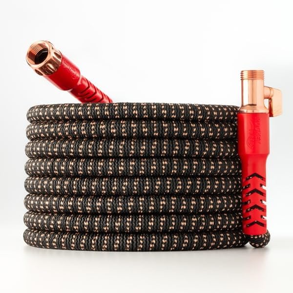 Pocket Hose Cabezal de cobre con manguera de jardín expandible de 150 pies, como se ve en la TV, gira 360, tubo avanzado Tri-Tex y chaqueta de campo