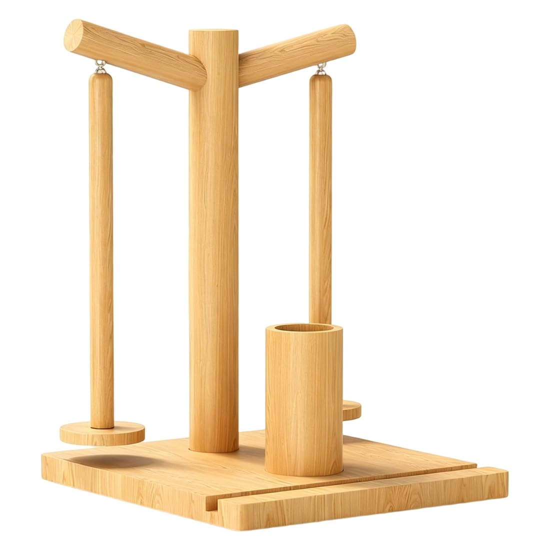 Aundhegrtt Upgraded Magnetic Rotating Yarn Spinner Holder for Crocheting and Knitting- Wooden Design Includes 2 Spindles