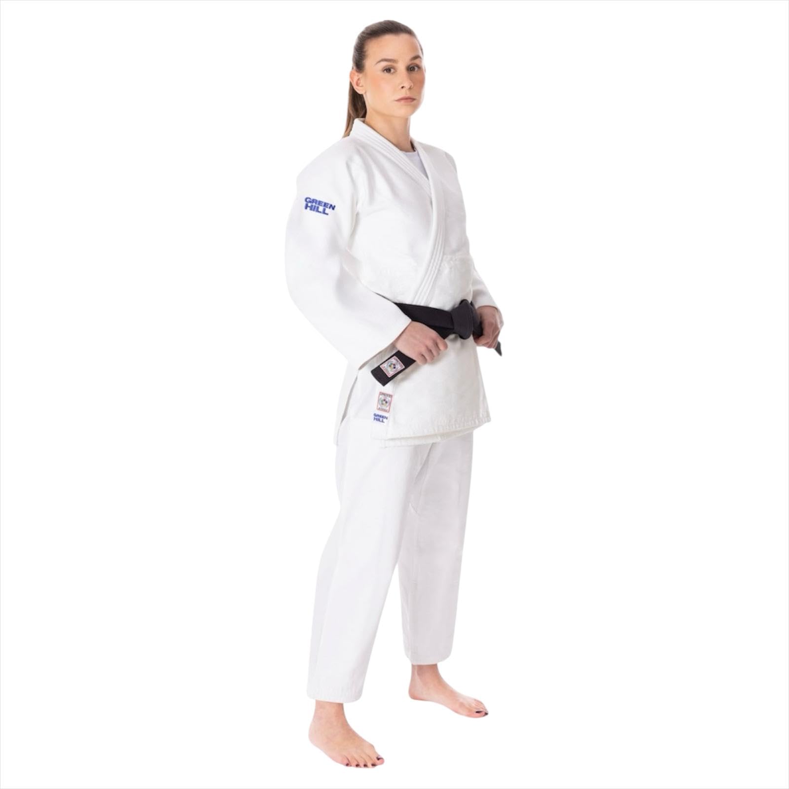 GREEN HILL JUDOGI Bianco Blu IJF Approved Judo GI Kimono Unisex (Bianco, 170 Extra Slim)