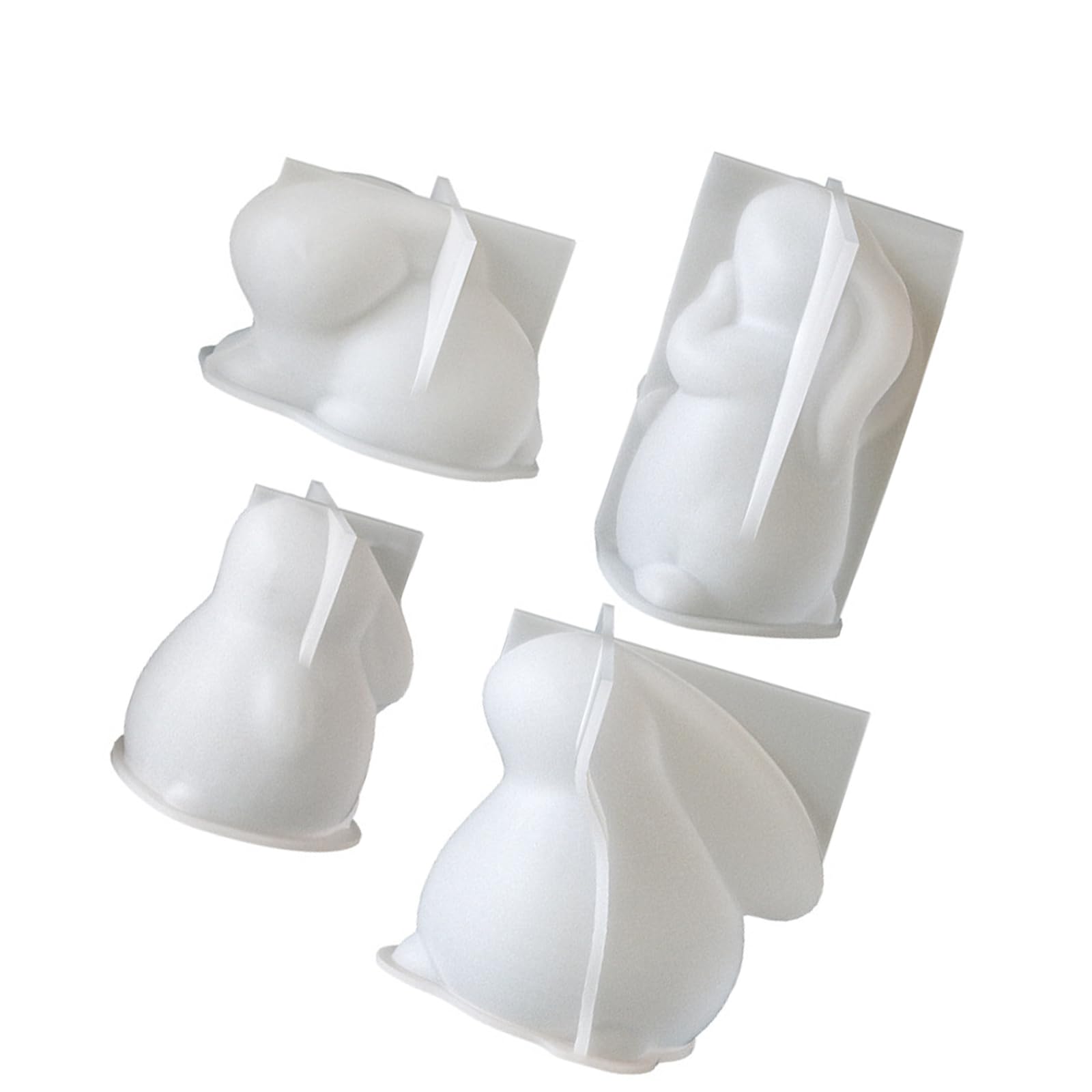 Zeiwohndc 4Pcs Hare Silicone Molds Food Grade Silicone Easy Demolding for Epoxy Resin Making Soap Chocolate Craft Enthusiast Mold