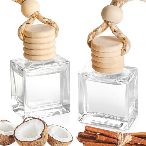 2- Pack Mahogany Coconut Car Air Freshener Hanging Long Lasting Car Scent Essential Oil Diffuser Car Perfume Inspired Fragrances for Men and Women by VUTOLLOSA
