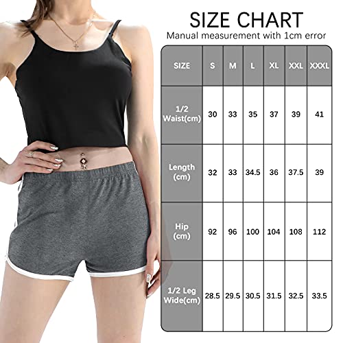 Image of URATOT 2 Pack Yoga Short Pants Summer Running Athletic Shorts Women Dance Gym Workout Elastic Waist Shorts