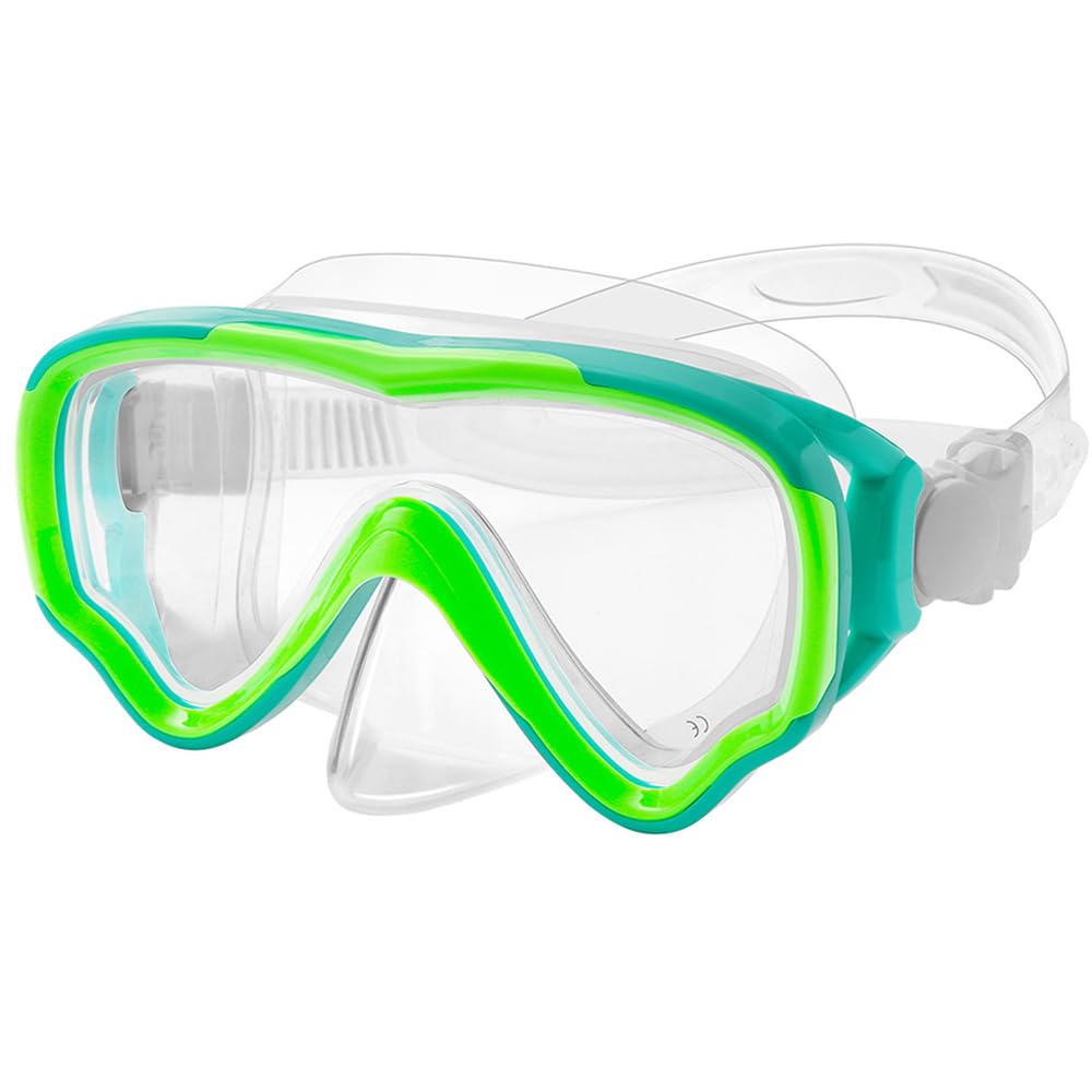 Maschera subacquea per bambini, anti-appannamento e anti-perdite, occhialini da nuoto e snorkeling, in vetro temperato resistente, per bambini dai 4 ai 14 anni