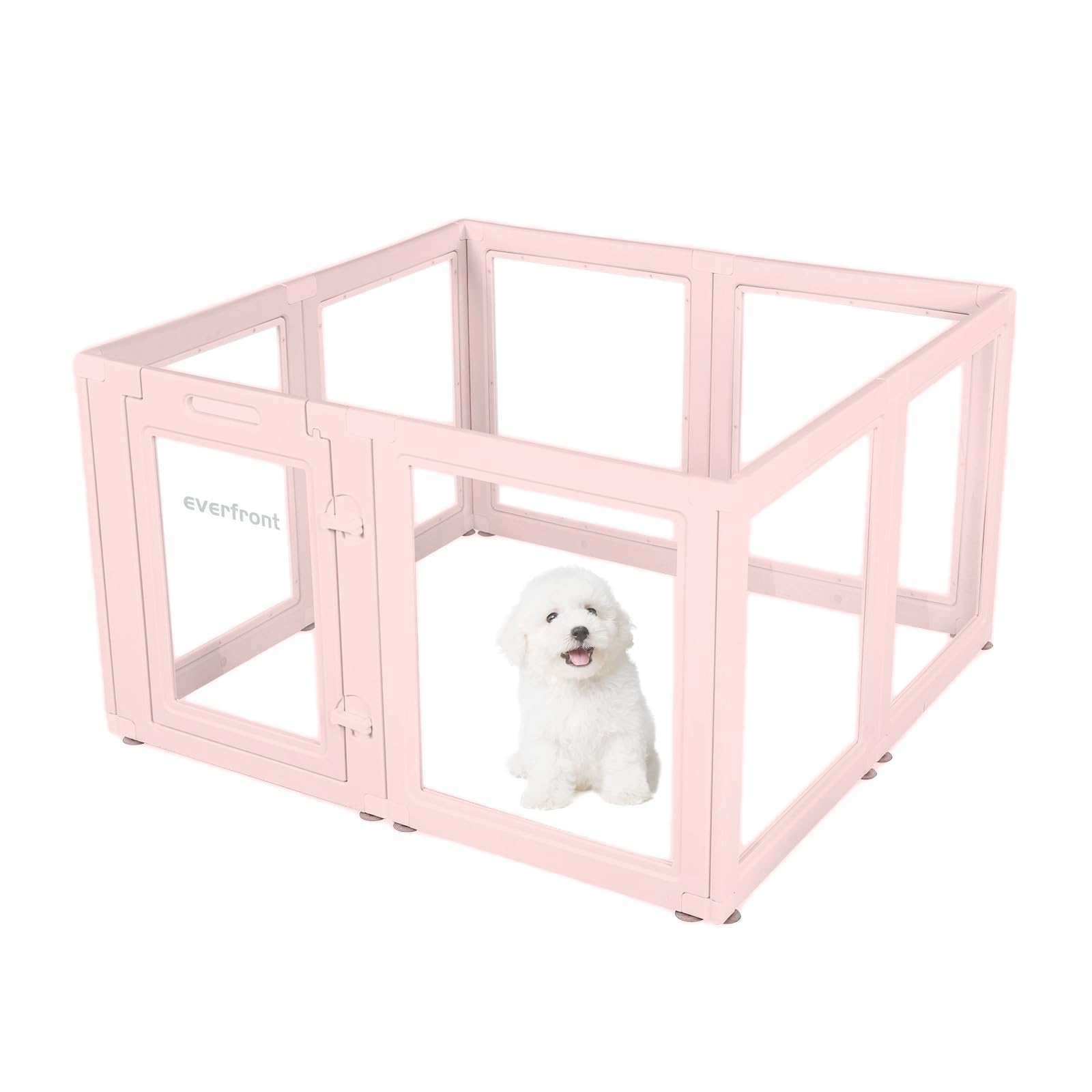 EVERFRONT Clear Acrylic Dog Playpen - Clear Dog Play Pen - Easy Assemble Acrylic Dog Playpen - Puppy Playpen, Cat Playpen, Small Animal Playpen, Dog Play Pen Indoors