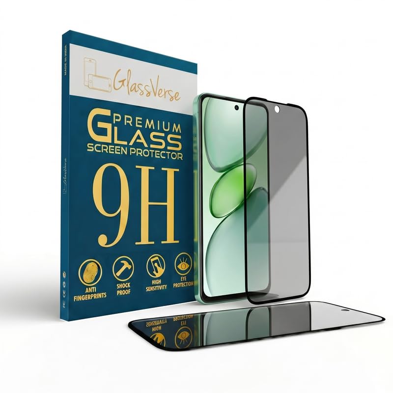 Image of GlassVerse Privacy Tempered Glass for Tecno Spark GO 1 | Anti Spy Screen Protector, 9H Hardness, Edge to Edge, Case Friendly, Hassle-less Installation Kit Included. (Pack of 2)