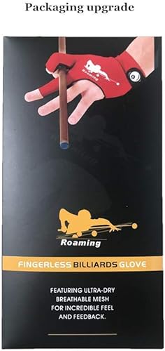 Miniatura 8 de Guantes de billar Roaming de secado rápido y transpirables, guante para billar, billar francés, taco de snooker, opción para mano izquierda o