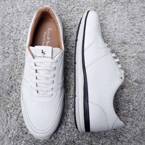 Image of LOUIS STITCH Play Men's Canadian White Fashion Sneakers for Men All Day Comfortable Wear (SNK-DEWH)