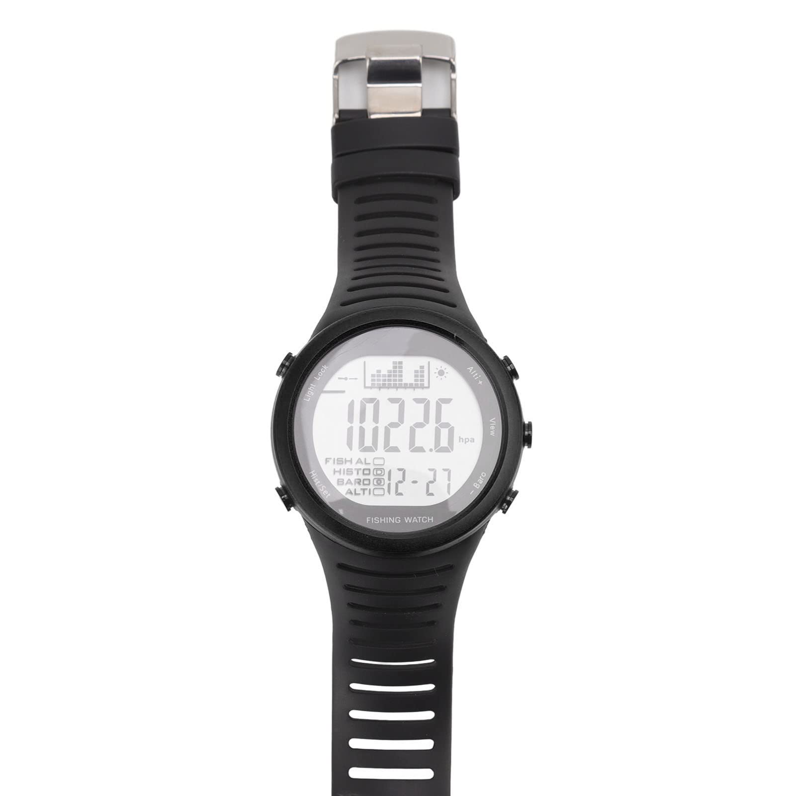 Reloj de Pesca, Termómetro, Correa Suave, Reloj Barómetro, Resistente Al Agua para Exteriores (Negro)