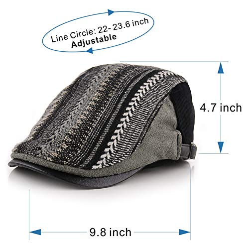 Image of M MOACC Men Beret Hat Cotton Adjustable Newsboy Hats Cabbie Gatsby Cap Driving Flat Caps