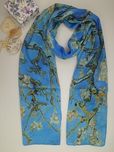 MutluHan Turkish Scarf - 100% Silk Floral Design | Sky Blue | Luxurious and Comfortable Women’s Scarf, Perfect for Gifts and Special Occasions, Suitable for Daily, Evening and Office Wear3