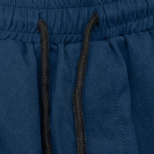 Image of Mens Casual Shorts Cotton Drawstring Summer Beach Stretch Hiking Golf Short Solid Color Joggers Shorts Pockets
