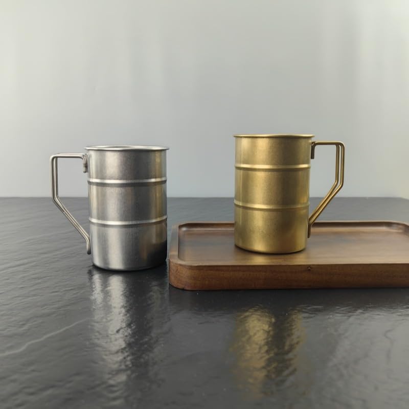 Echeson 1PC Stainless Steel Mug 350ML, Retro Creative Water Mug and Beer Mug Suitable for Outdoor Camping or Restaurants(A)