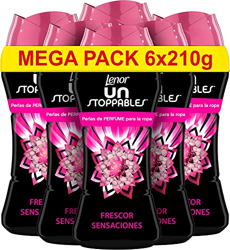 Lenor Unstoppables Perlas Suavizante Perfumadas, 93 Lavados (6 x 210g), Para Ropa con Fragancia...