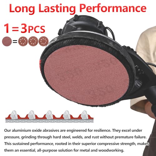 Image of 25 Pcs 9 Inch Mesh Sanding Disc for Drywall Sander 120 Grit | Hook and Loop Anti-Clogging Dust Free Round Sandpaper for Drywall Mud Smoothing, Joint Compound Levelling and Wall Repair