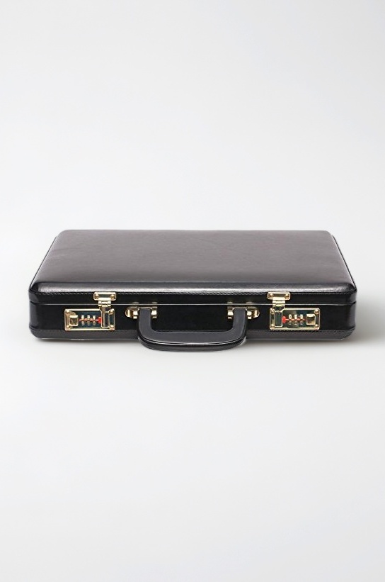 Faux Leather Briefcase Black- Dimensions: 43cm x 33cm x 7.50cm (L x W x H)