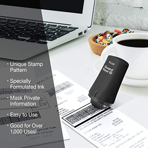 Image of Guard Your ID Advanced Security Roller 2.0 for Identity Theft Prevention Stamping Black