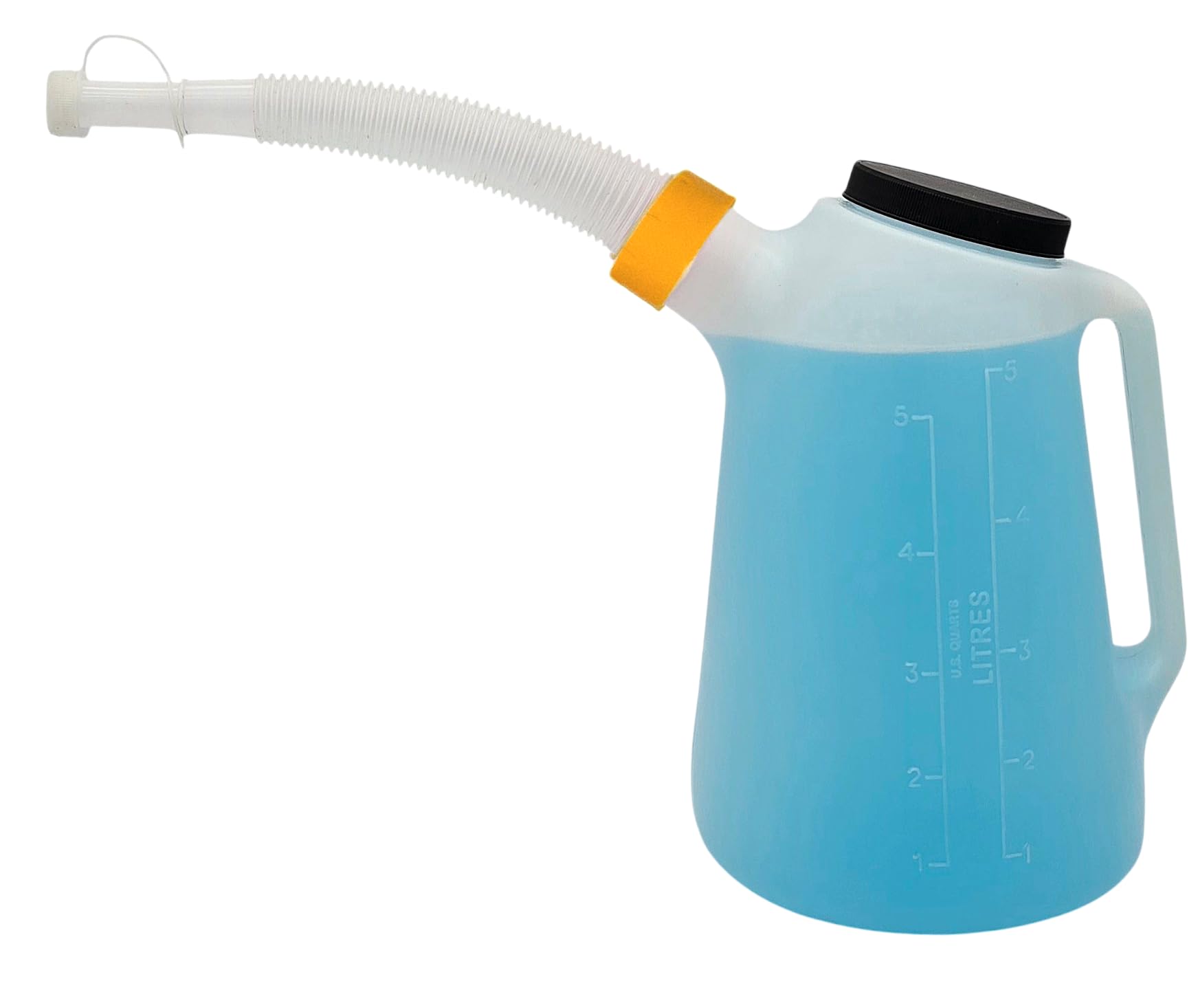 HERO Ölkannen Füllkanne Messkanne SET 1L + 3L + 5L Messbecher mit flexiblem Ausgussstutzen und Deckel Wasser Kanne Auto Ölwechsel Kfz