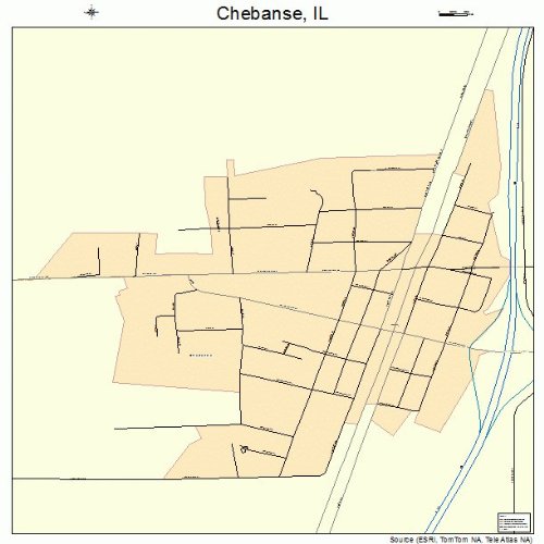 Large Street & Road Map of Chebanse, Illinois IL Printed poster size
