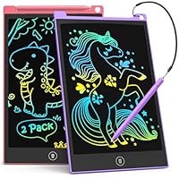 TECJOE 2 Pack 10 Inch LCD Writing Tablet, Colorful Doodle Board Electronic Drawing Pads, Kids Travel Games Learning Toys Christmas Birthday Gifts for 3 4 5 6 7 Year Old Boys Girls Toddlers