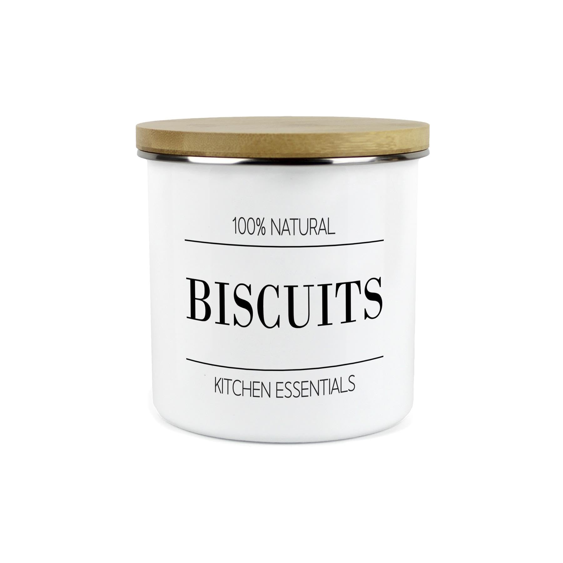 Minimalist Essentials Biscuits Storage Canister - Black & White Kitchen Gifts