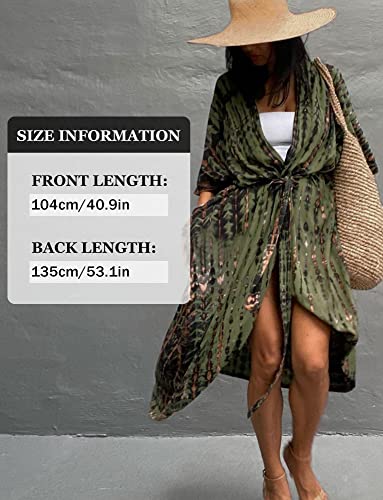 SEAUR Women’s Long Beach Kimono Loose Open Front Bathing Suit Cover Up Casual Turkish Kaftan Caftan Swimsuit Dress4