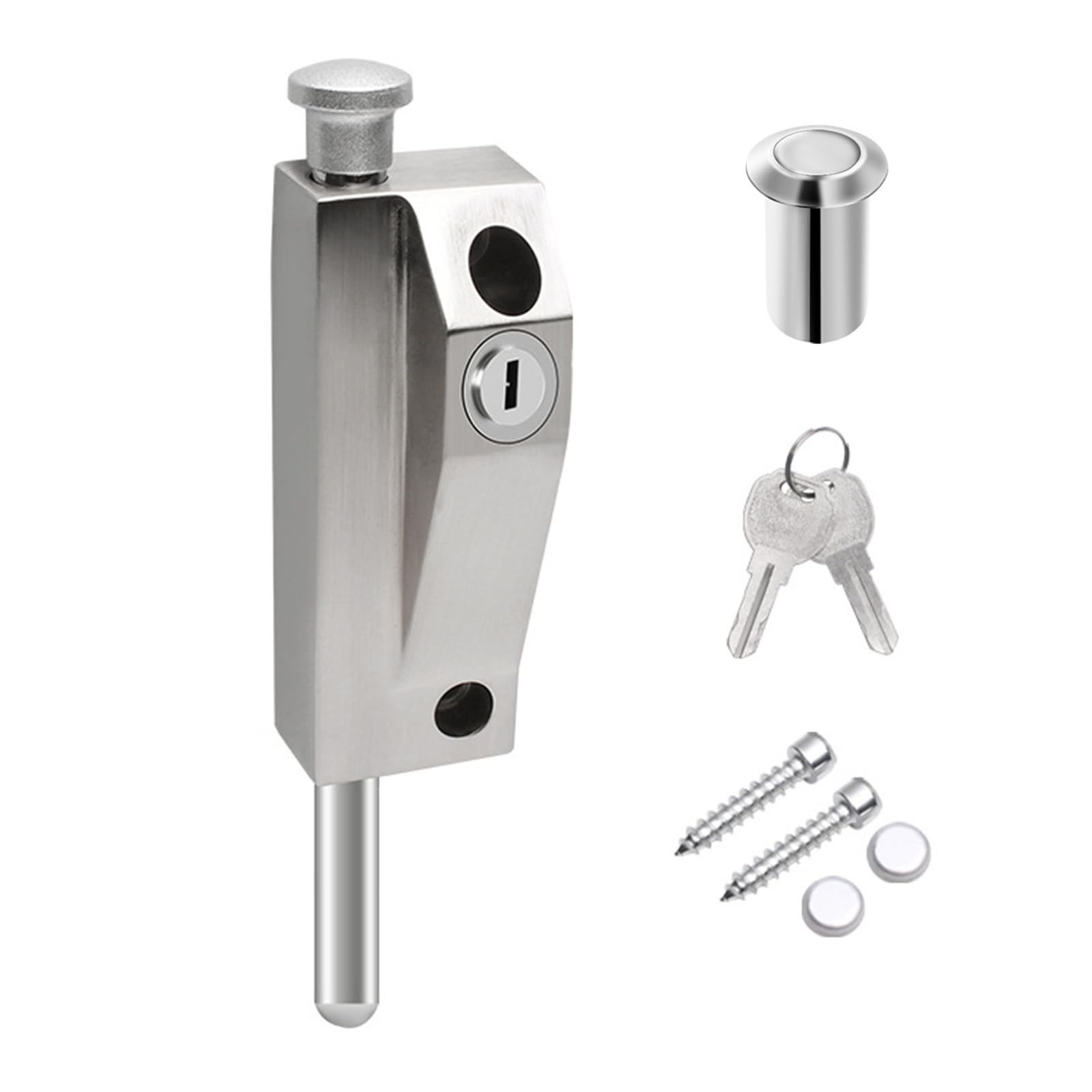 Tertioi Matting Wood Door Spring Floor Sliding Latch Anti-Theft Glass Door Home Hardware Sliding Latch