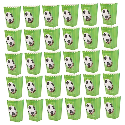 PRETYZOOM 30pcs Pink Football Popcorn Boxes Movie Night Party Supplies Snack Containers