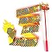 WDSWBEH 200cm LED Dragon Dance Ribbon Streamer Twirling Wands pour Enfants, marionnettes de Dragon Chinois Jouets Lumineux